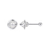 Wholesale Freshwater Pearl 925 Silver Geometric Zirconia Earrings For Women