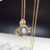 Wholesale Freshwater Pearl Snake Design Pendant Necklace With Rotating Good Luck Element