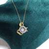 Wholesale Freshwater Pearl Snake Design Pendant Necklace With Rotating Good Luck Element