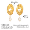 Wholesale Freshwater Pearl Stainless Steel Insect Pattern Real Gold Plated Earrings For Women
