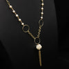 Wholesale Freshwater Pearl Sweater Chain For Women Retro Style 18K Real Gold Electroplated Necklace