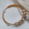 Wholesale Freshwater Pearl Women's Minimalist Nearly Round Inlaid Pearl Bracelet With Copper Alloy Accessories