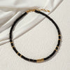 Wholesale Frisbee Beaded Necklace Handmade With Stainless Steel Natural Stone Lapis Lazuli Geometric Style For Women