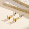 Wholesale Frosted Geometric Butterfly Earrings For Women Titanium Steel 925 Silver Electroplated
