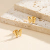Wholesale Frosted Geometric Butterfly Earrings For Women Titanium Steel 925 Silver Electroplated