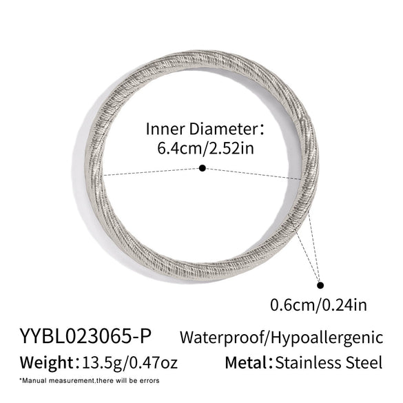 Wholesale Frosted Geometric Plain Circle Electroplated Stainless Steel Bracelet Jewelry For Women