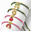 Wholesale Fruit Cherry Strawberry Insect Pendant Bracelet Copper Electroplated