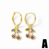 Wholesale Fruit Cherry Style Copper Electroplated Earrings For Women