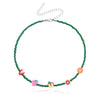 Wholesale Fruit Element Rice Bead Necklace With Fishing Line Chain For Women Featuring Lemon And Watermelon Shapes