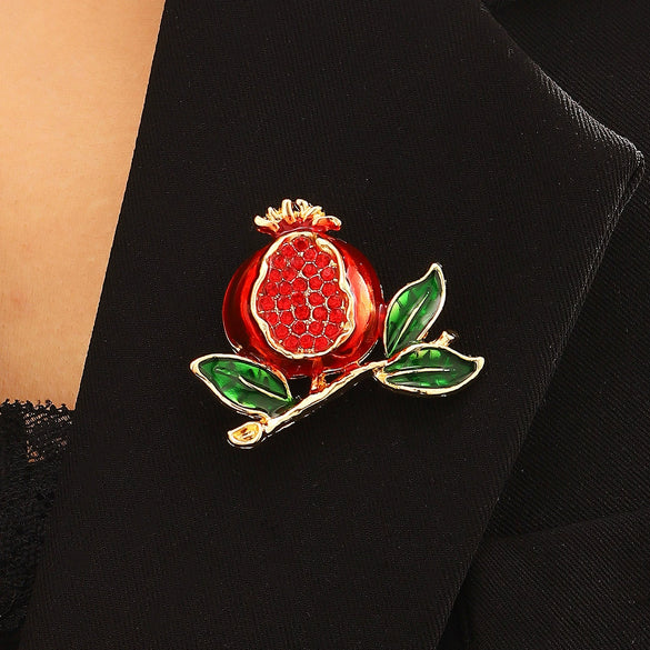 Wholesale Fruit Geometric Zinc Alloy Enamel Electroplated Pastoral Style Brooch Accessory