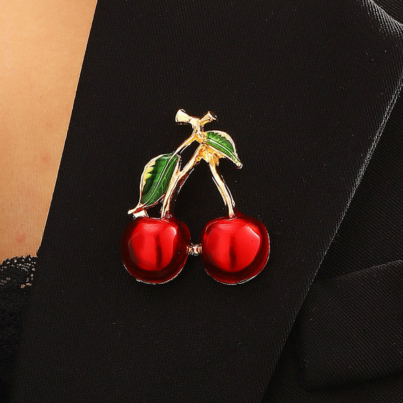 Wholesale Fruit Geometric Zinc Alloy Enamel Electroplated Pastoral Style Brooch Accessory