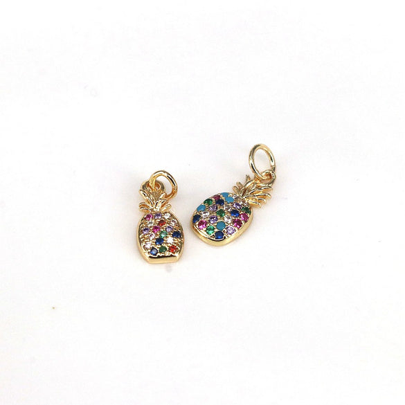 Wholesale Fruit Pattern Copper Jewelry Gold Inlaid Pendant For Diy Bracelet Necklace Earrings