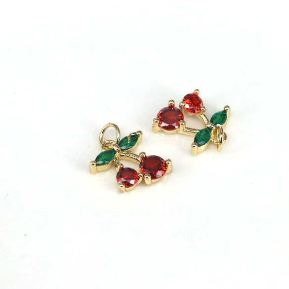 Wholesale Fruit Pattern Copper Jewelry Gold Inlaid Pendant For Diy Bracelet Necklace Earrings