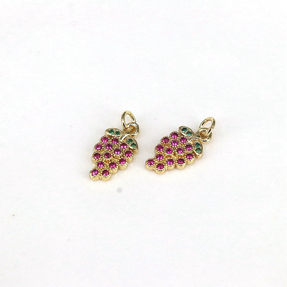 Wholesale Fruit Pattern Copper Jewelry Gold Inlaid Pendant For Diy Bracelet Necklace Earrings