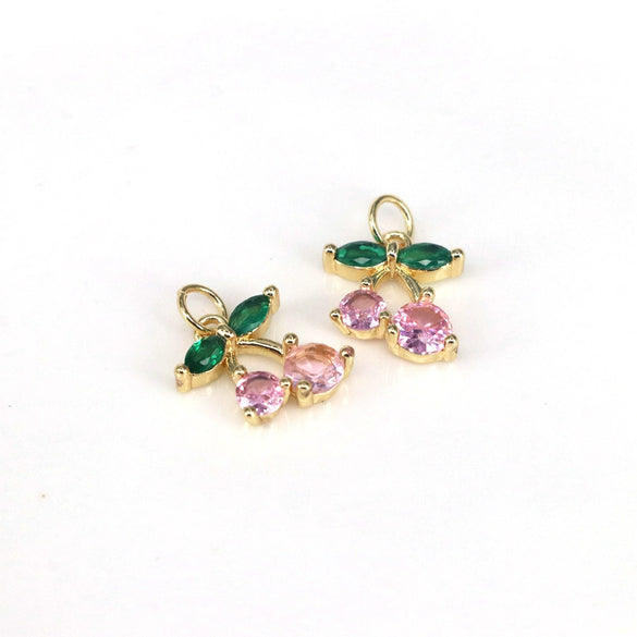 Wholesale Fruit Pattern Copper Jewelry Gold Inlaid Pendant For Diy Bracelet Necklace Earrings