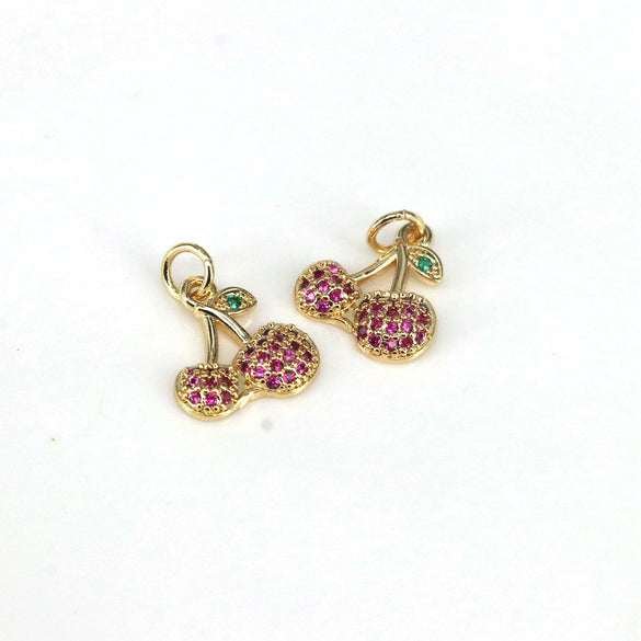 Wholesale Fruit Pattern Copper Jewelry Gold Inlaid Pendant For Diy Bracelet Necklace Earrings