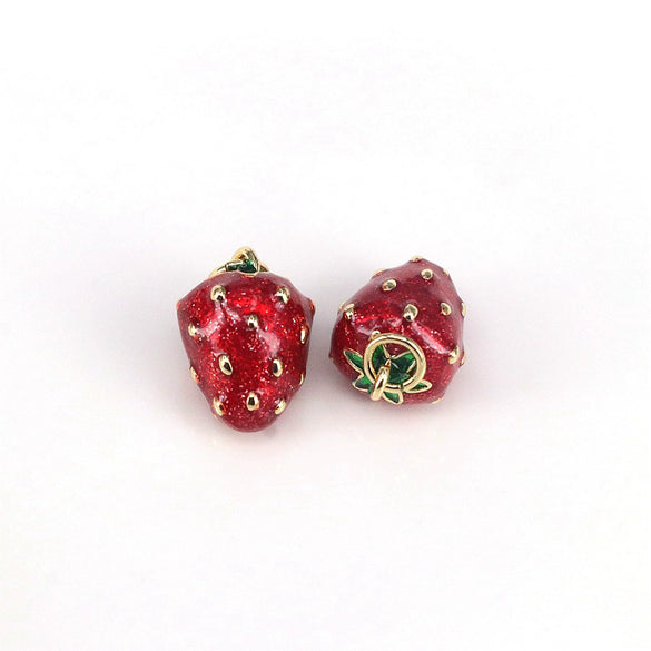 Wholesale Fruit Pattern Copper Jewelry Gold Inlaid Pendant For Diy Bracelet Necklace Earrings