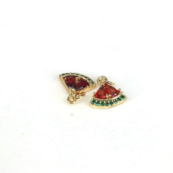 Wholesale Fruit Pattern Copper Jewelry Gold Inlaid Pendant For Diy Bracelet Necklace Earrings