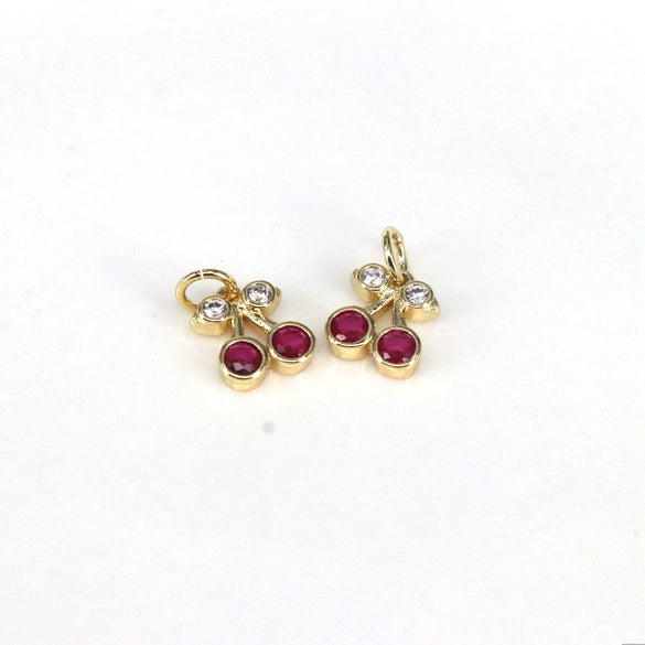 Wholesale Fruit Pattern Copper Jewelry Gold Inlaid Pendant For Diy Bracelet Necklace Earrings