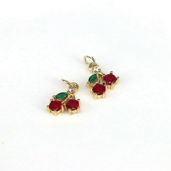 Wholesale Fruit Pattern Copper Jewelry Gold Inlaid Pendant For Diy Bracelet Necklace Earrings