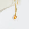Wholesale Fruit Pattern Copper 14K Gold Plated Mixed Gem Inlay Oshaped Pendant Necklace For Women