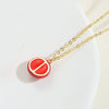 Wholesale Fruit Pattern Copper 14K Gold Plated Mixed Gem Inlay Oshaped Pendant Necklace For Women