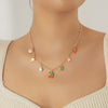 Wholesale Fruit Pattern Stainless Steel Electroplated Pendant Necklace For Women