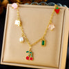 Wholesale Fruit Pattern Stainless Steel Electroplated Pendant Necklace For Women