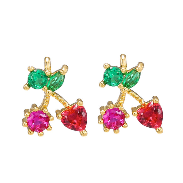 Wholesale Fruit Pendant Jewelry Copper With Zircon And Real Gold Plating For Women