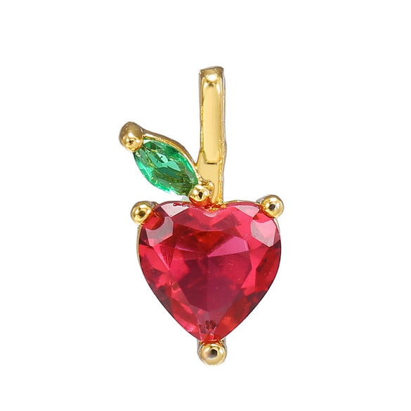 Wholesale Fruit Pendant Jewelry Copper With Zircon And Real Gold Plating For Women