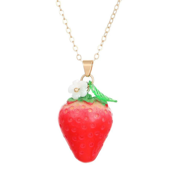 Wholesale Fruit Pendant Necklace Resin Plastic Handmade