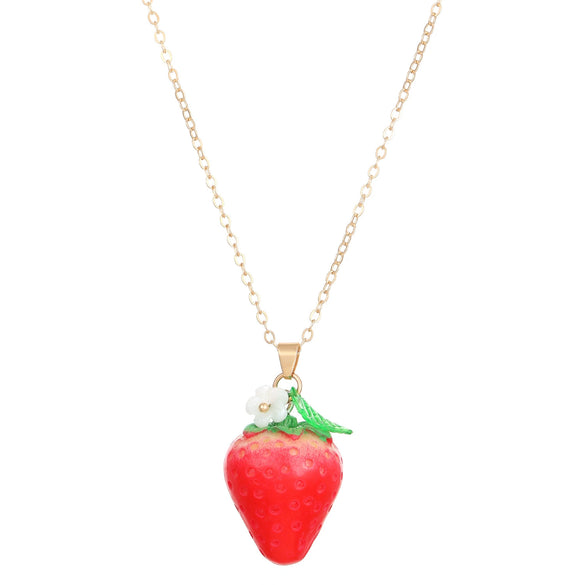 Wholesale Fruit Pendant Necklace Resin Plastic Handmade