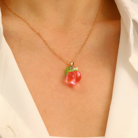 Wholesale Fruit Pendant Necklace Resin Plastic Handmade