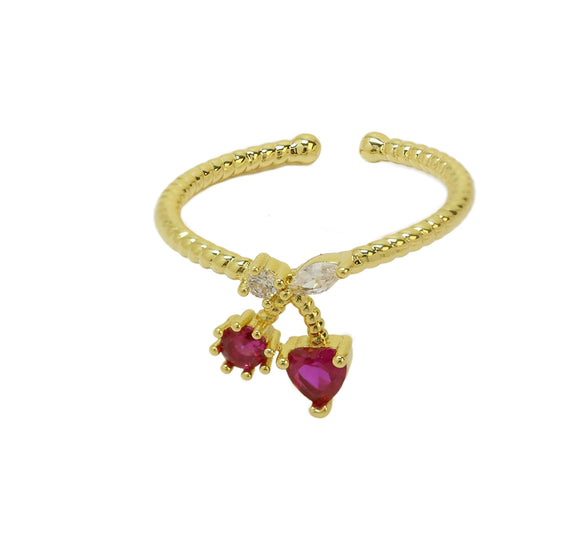 Wholesale Fruit Series Copper Ring With Oil Dropping Color Preservation And Electroplating For Women