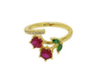Wholesale Fruit Series Copper Ring With Oil Dropping Color Preservation And Electroplating For Women