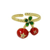Wholesale Fruit Series Copper Ring With Oil Dropping Color Preservation And Electroplating For Women