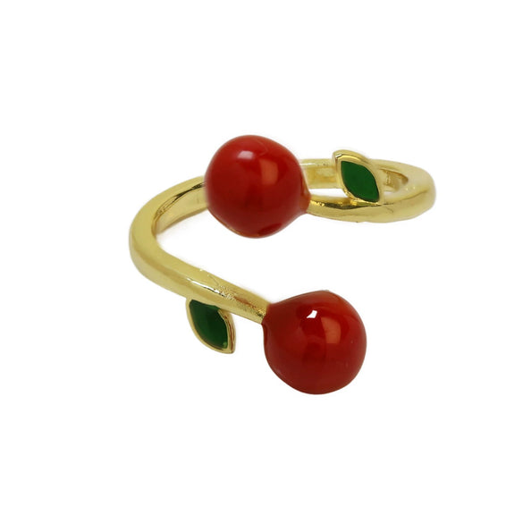 Wholesale Fruit Series Copper Ring With Oil Dropping Color Preservation And Electroplating For Women