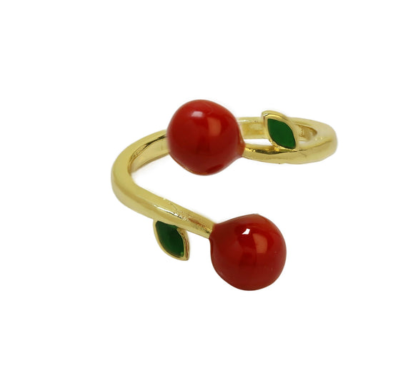 Wholesale Fruit Series Copper Ring With Oil Dropping Color Preservation And Electroplating For Women