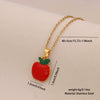 Wholesale Fruit Series Titanium Steel Pendant Necklace With Cherry Strawberry Banana Apple Shapes