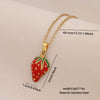 Wholesale Fruit Series Titanium Steel Pendant Necklace With Cherry Strawberry Banana Apple Shapes