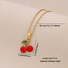 Wholesale Fruit Series Titanium Steel Pendant Necklace With Cherry Strawberry Banana Apple Shapes