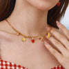 Wholesale Fruit Shape Stainless Steel And Titanium Steel Electroplated Necklace Clavicle Chain For Women