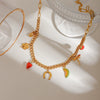 Wholesale Fruit Shape Stainless Steel And Titanium Steel Electroplated Necklace Clavicle Chain For Women