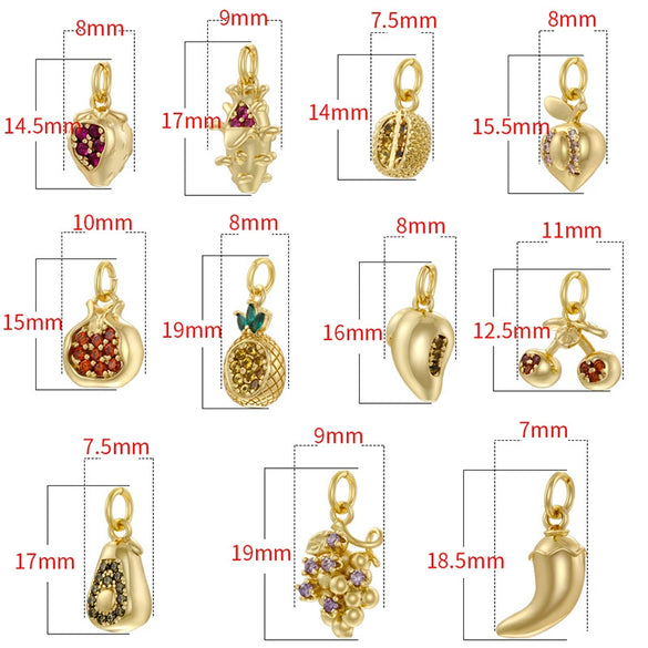 Wholesale Fruit Shaped Copper And Silver Pendant With Zirconia Sweet Style