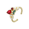 Wholesale Fruit Shaped Copper Ring With Oil Dripping Design Sweet Style For Women
