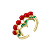 Wholesale Fruit Shaped Copper Ring With Oil Dripping Design Sweet Style For Women