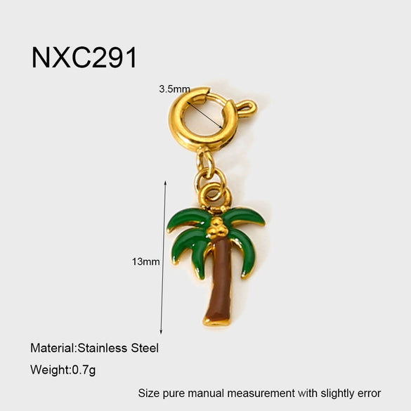 Wholesale Fruit Shaped Electroplated Stainless Steel Cross Chain Pendant Necklace And Bracelet Set For Women
