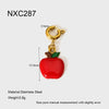 Wholesale Fruit Shaped Electroplated Stainless Steel Cross Chain Pendant Necklace And Bracelet Set For Women