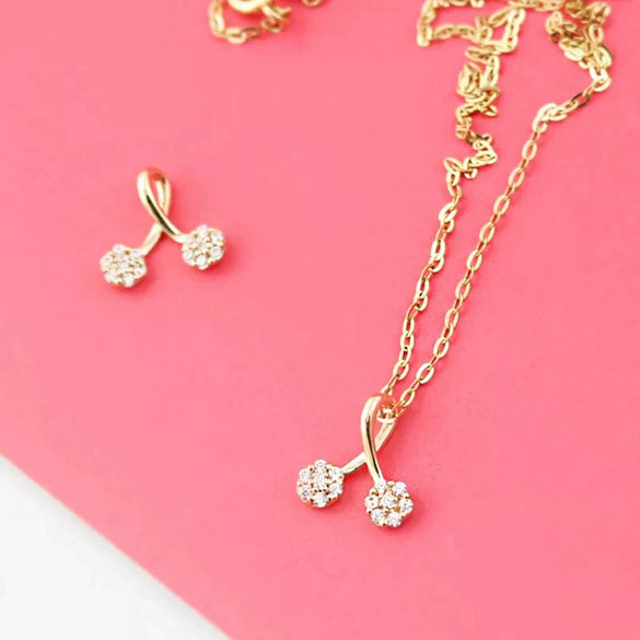 Wholesale Fruit Shaped 925 Sterling Silver Necklace With Diamond Plated Mini Pendant And Ochain For Women