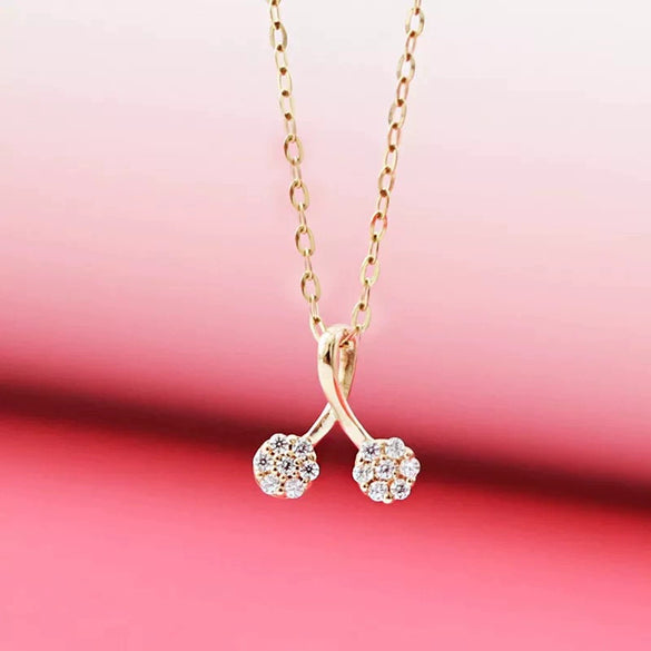 Wholesale Fruit Shaped 925 Sterling Silver Necklace With Diamond Plated Mini Pendant And Ochain For Women